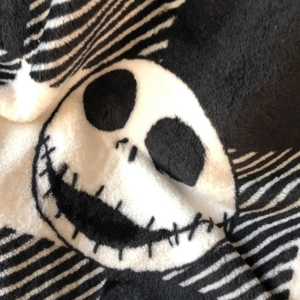 Nightmare Before Christmas Santa Jack Checkered Plush Throw Blanket
